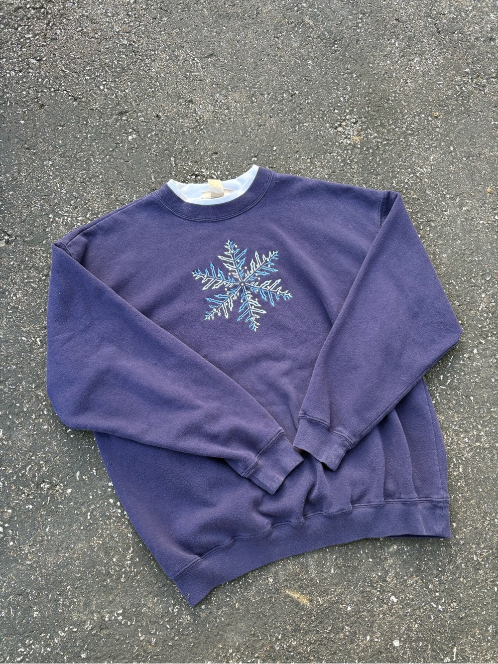 ❄️ Vintage 90s M&C Sportswear Snowflake Double Collar Sweatshirt❄️